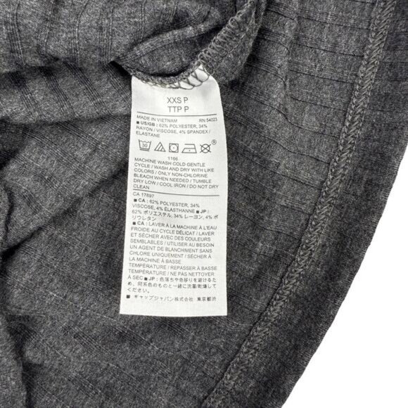 Banana Republic Women's Long Sleeve Rib Wrap Tee In Gray Size XXS Petite - Picture 4 of 5